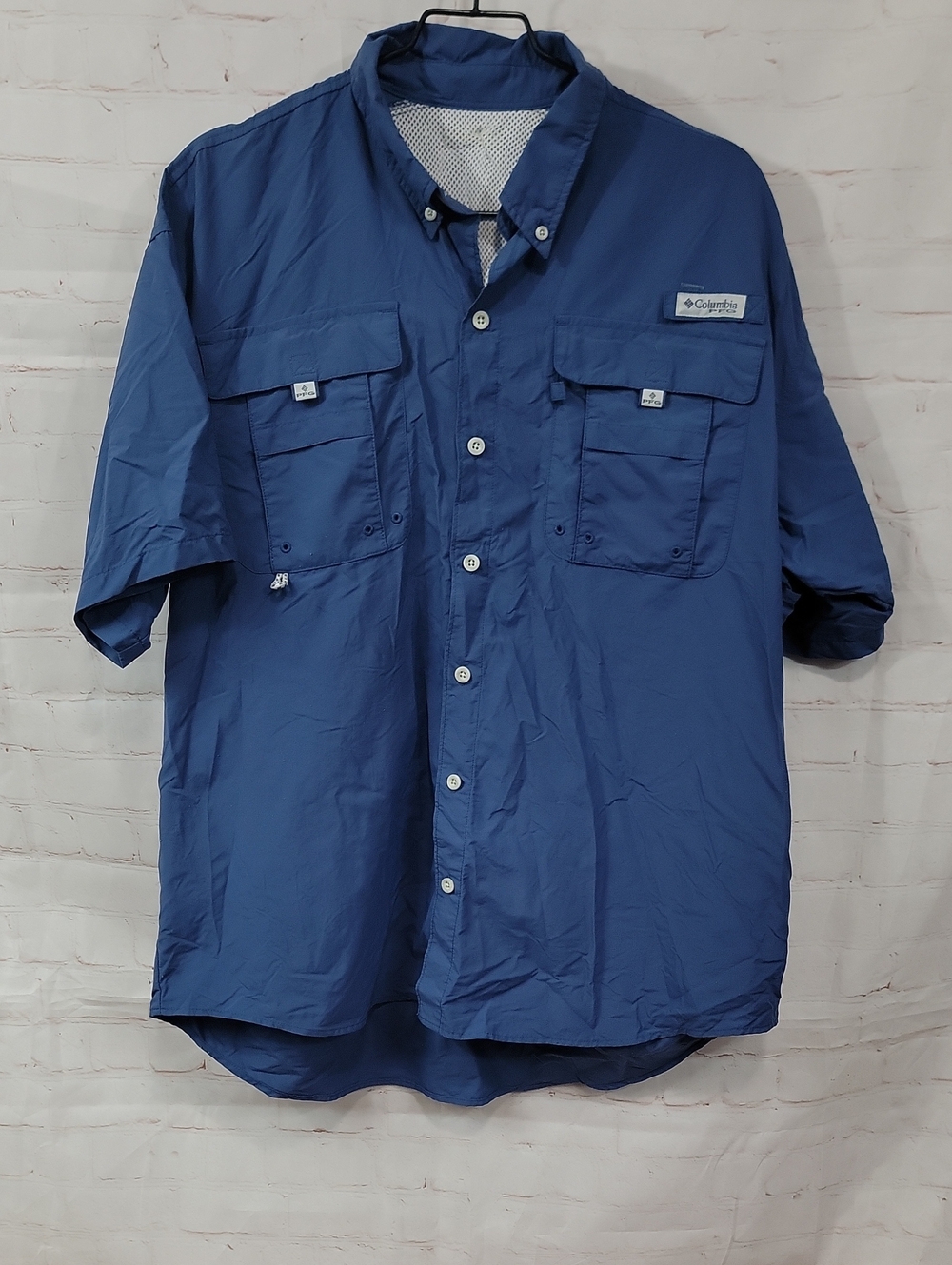 Columbia Men's Short-Sleeve Fishing Shirt Jacket - Navy Blue